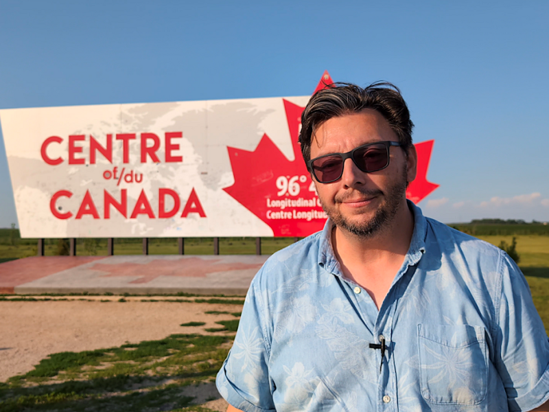 During a media drive event, we stopped at the geographic centre of Canada